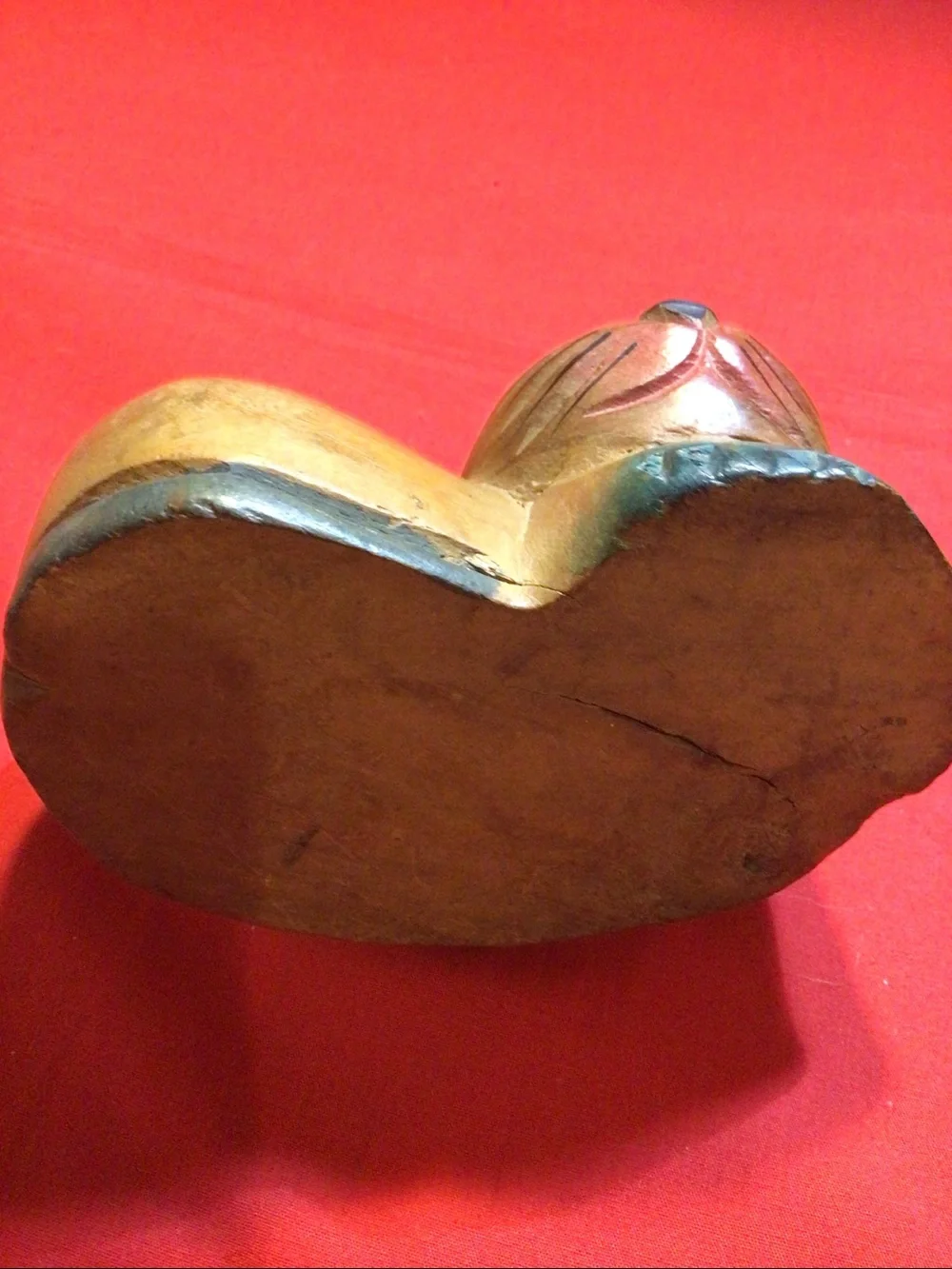 Vintage Wood Carved Painted Cat